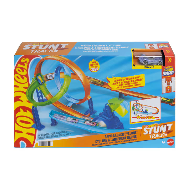 Hot Wheels Stunt Tracks Rapid Launch Cyclone Track Set