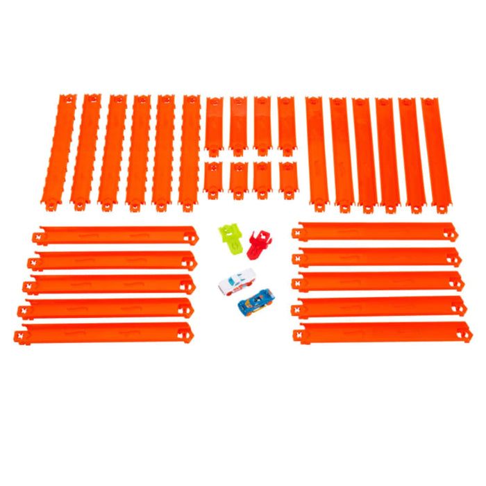 Hot Wheels Track Creator Deluxe Track Pack With 2 Toy Cars, 25 Feet Of Different Speed Snap Tracks-Vehicles-Hot Wheels-Toycra