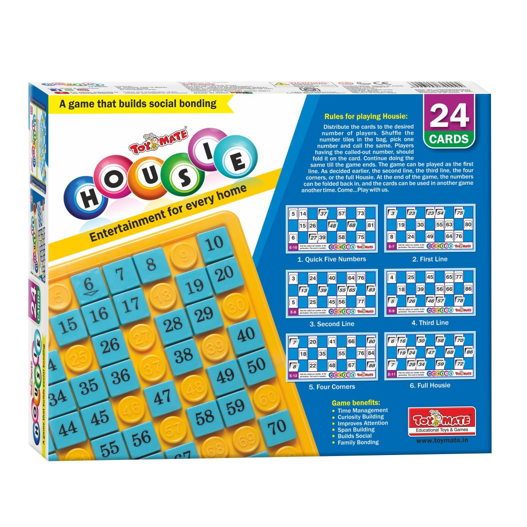 Housie 24 Reusable Cards | Classic Tambola Set for Family Fun (Ages ...