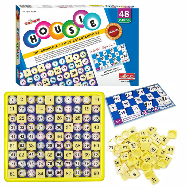 Housie 48 Reusable Cards | The Complete Family Entertainment Tambola Set (Ages 5+)