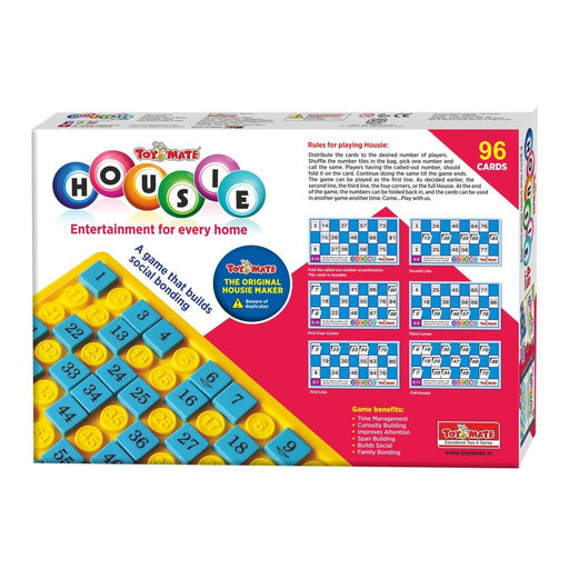 Housie 96 Red Reusable Cards- Family Fun Game for Small Gathering- No pins or Pencils Required-simple-Toymate-Toycra