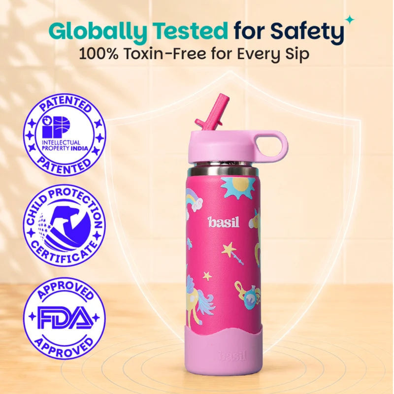 Basil HydraFizz Insulated Stainless Steel Water Bottle -600ml