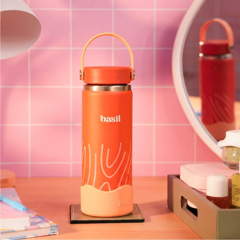 Basil HydraRush 600ml Insulated Bottle - Coral Swirl
