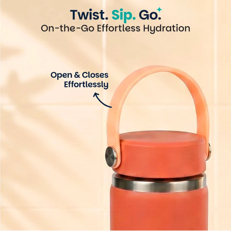 Basil HydraRush 600ml Insulated Bottle - Coral Swirl