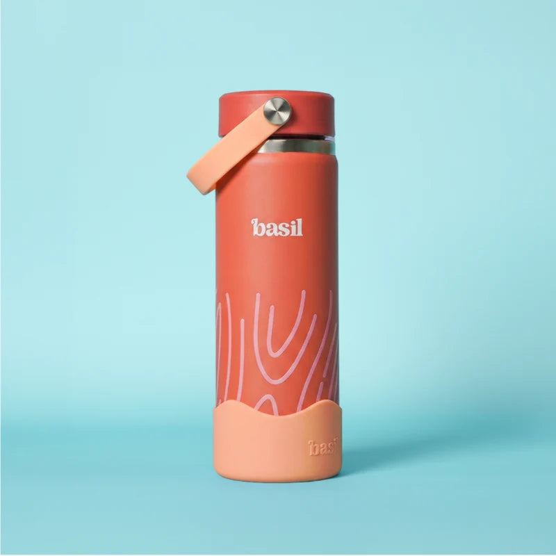 Basil HydraRush 600ml Insulated Bottle - Coral Swirl