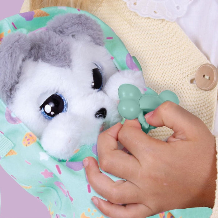 IMC Baby Paws Husky Puppy Toy With Cute Swaddle Bag-Soft Toy-IMC-Toycra