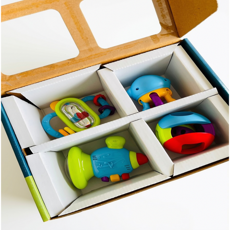 Open Ended First Senses Baby Rattle - 4 pcs Set