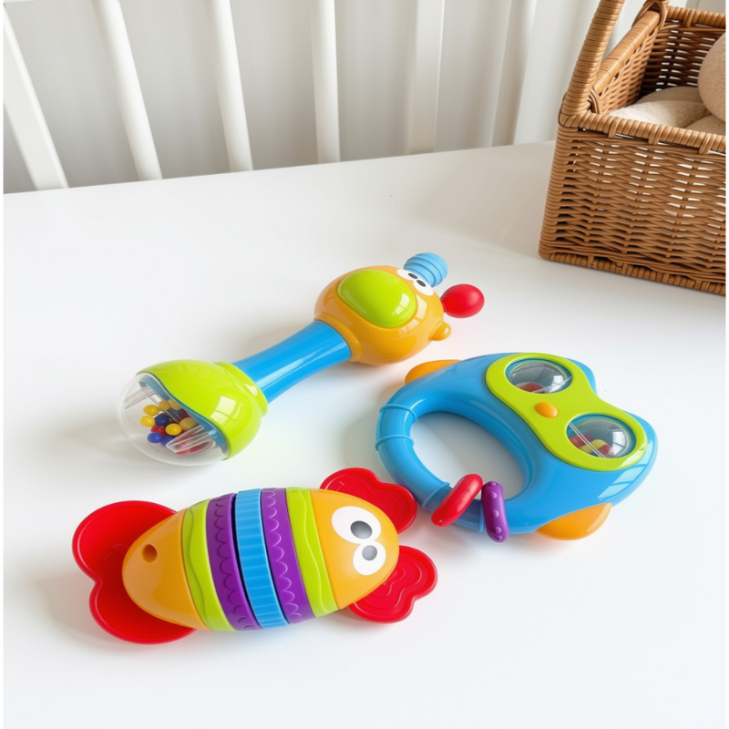 Open Ended First Senses Baby Rattle -3 pcs Set