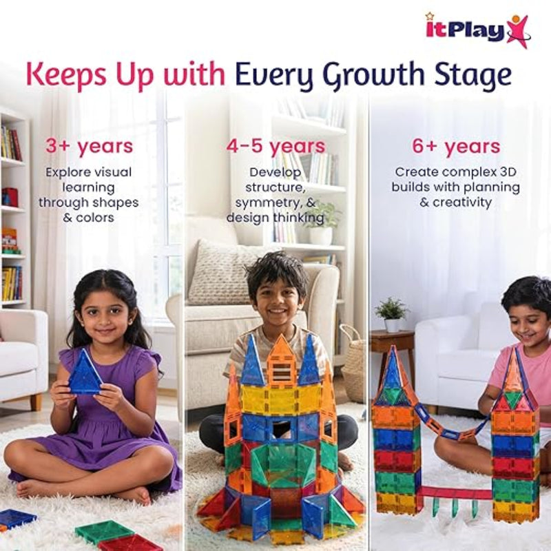 ITPlay Magnetic Tiles 117 Pcs Building Set
