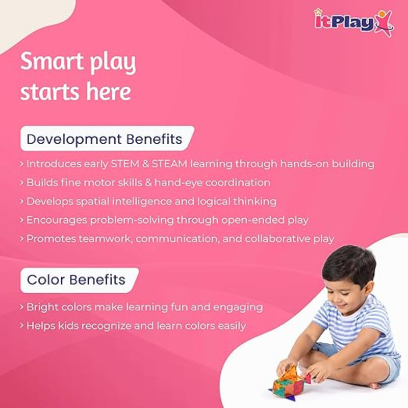 ITPlay Magnetic Tiles 34 Pcs Building Set