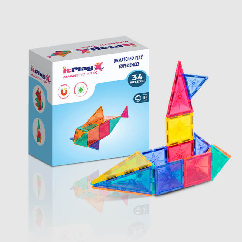 ITPlay Magnetic Tiles 34 Pcs Building Set