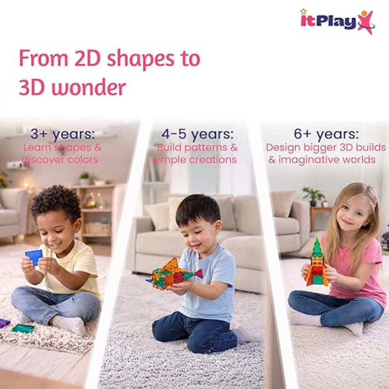 ITPlay Magnetic Tiles 34 Pcs Building Set