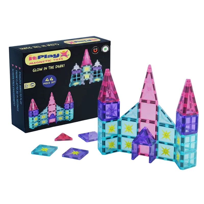 ITPlay Magnetic Tiles 44 Pcs Glow in the Dark Building Set