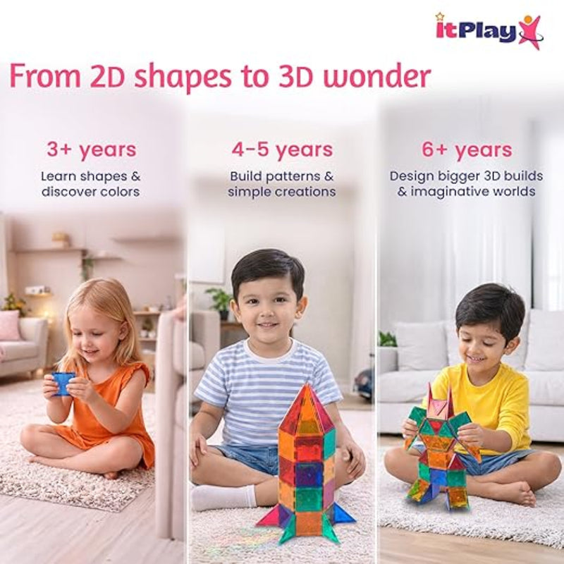 ITPlay Magnetic Tiles 68 Pcs Building Set