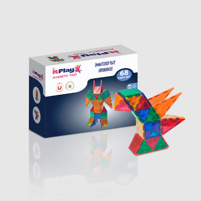 ITPlay Magnetic Tiles 68 Pcs Building Set