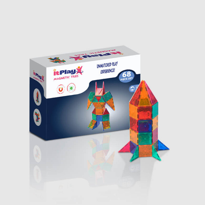 ITPlay Magnetic Tiles 68 Pcs Building Set