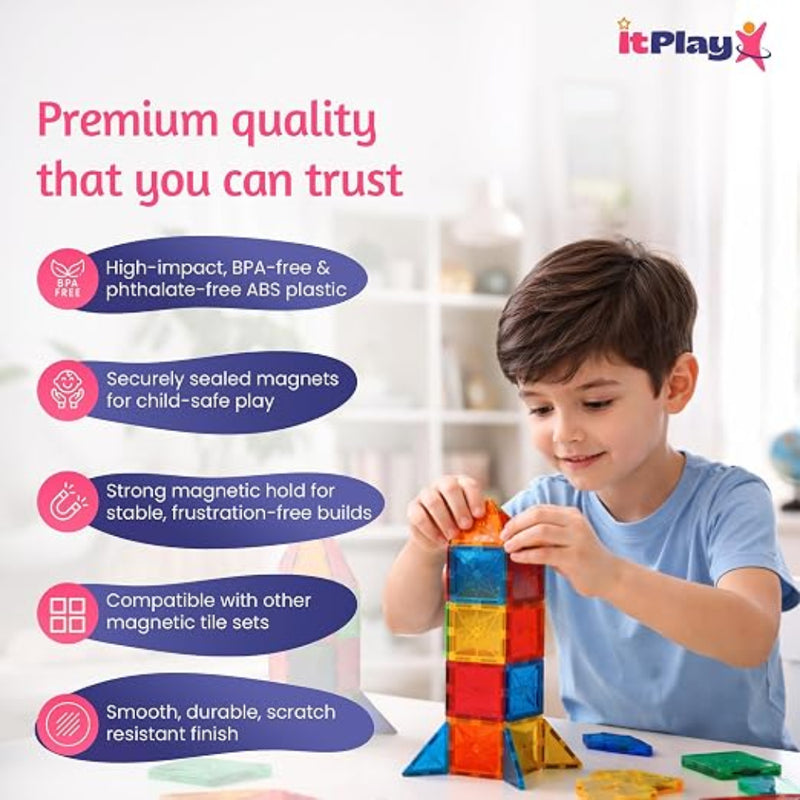ITPlay Magnetic Tiles 68 Pcs Building Set