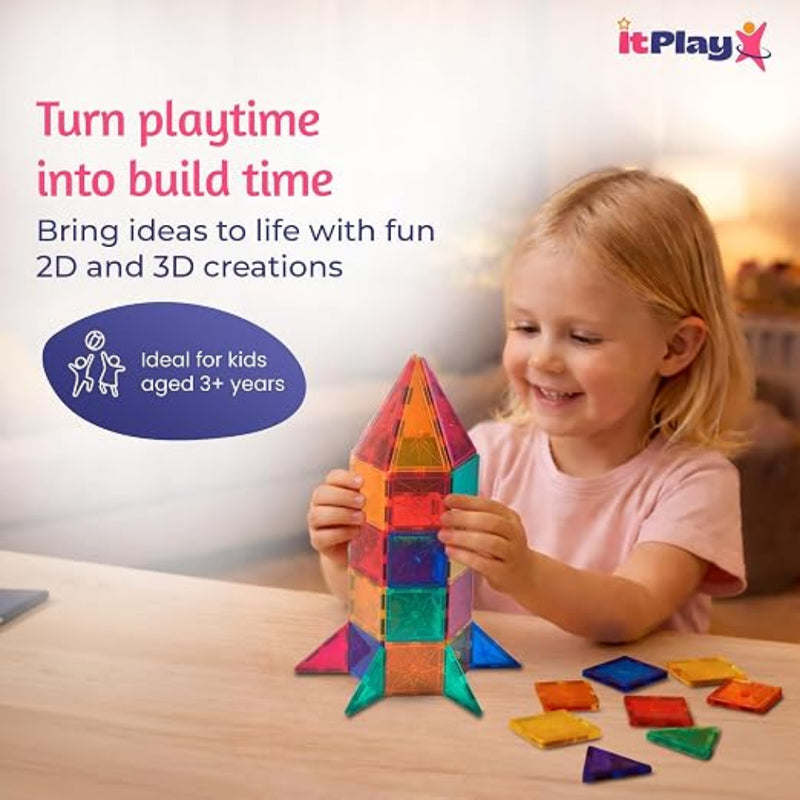 ITPlay Magnetic Tiles 68 Pcs Building Set