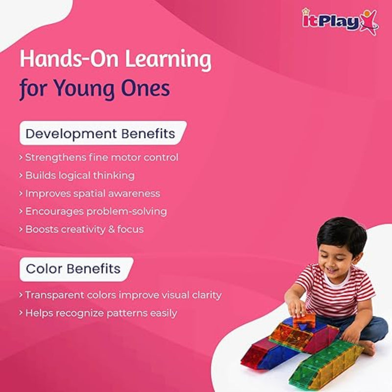 ITPlay Magnetic Tiles 98 Pcs Building Set