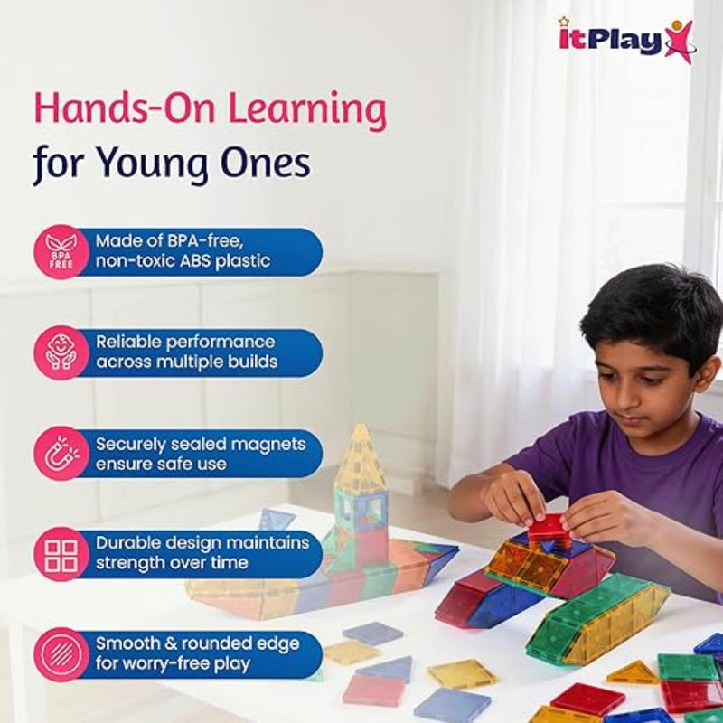 ITPlay Magnetic Tiles 98 Pcs Building Set