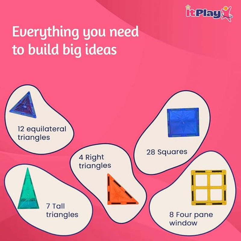 ITPlay Magnetic Tiles Building Set -59 Pcs