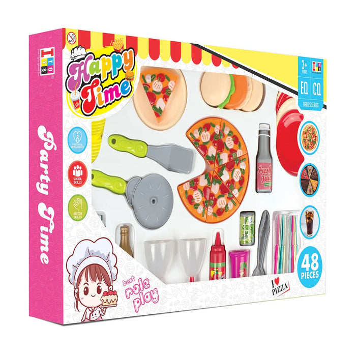 IToys Happy Time Pizza Set 48 Pieces - Mutli Color-Pretend Play-Itoys-Toycra