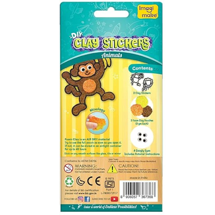 Imagimake DIY Clay Stickers Animals-Arts & Crafts-Imagimake-Toycra