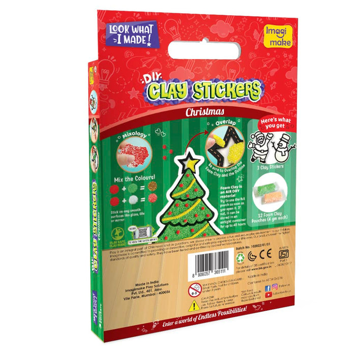Imagimake DIY Clay Stickers Christmas Kit-Arts & Crafts-Imagimake-Toycra