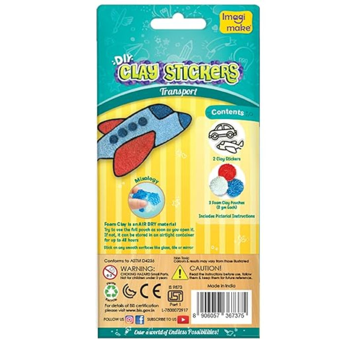 Imagimake DIY Clay Stickers Transport-Arts & Crafts-Imagimake-Toycra