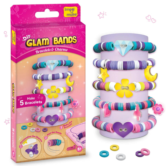 Imagimake DIY Glam Bands Bracelet & Charms-Arts & Crafts-Imagimake-Toycra
