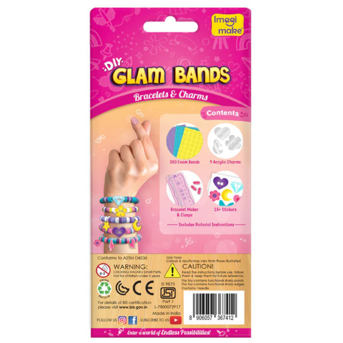 Imagimake DIY Glam Bands Bracelet & Charms-Arts & Crafts-Imagimake-Toycra