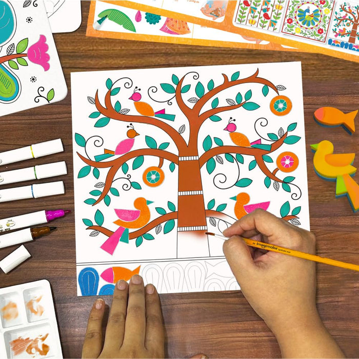 Imagimake DIY Madhubani Art Kit | Make 12 Paintings-Arts & Crafts-Imagimake-Toycra