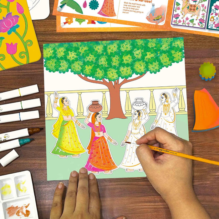 Imagimake DIY Pichwai Art Kit | Make 12 Paintings-Arts & Crafts-Imagimake-Toycra