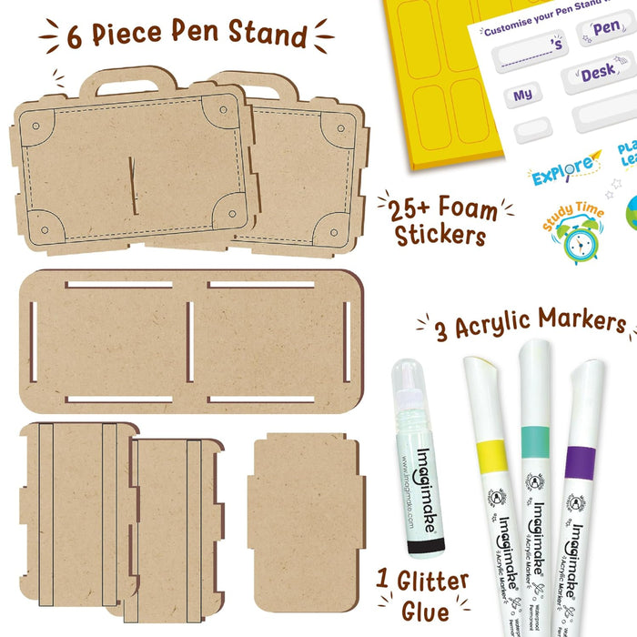 Imagimake DIY Wood Art Pen Stand-Arts & Crafts-Imagimake-Toycra