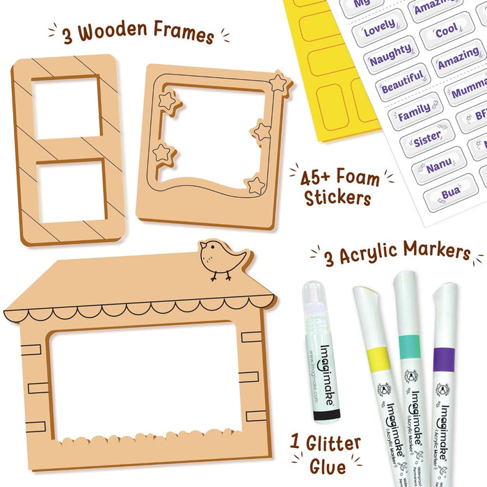 Imagimake DIY Wood Art Photo Frame-Arts & Crafts-Imagimake-Toycra