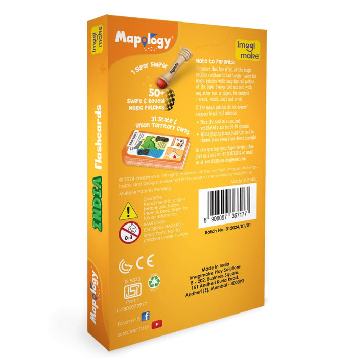 Imagimake Kids Mapology India Flash Cards-Kids Games-Imagimake-Toycra