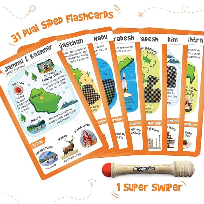 Imagimake Kids Mapology India Flash Cards-Kids Games-Imagimake-Toycra