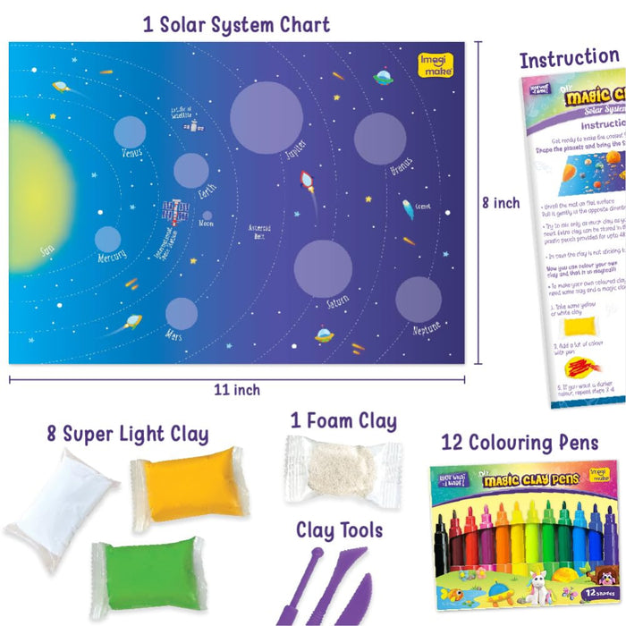 Imagimake Magic Clay | Colour & Create | Solar System Craft Kit