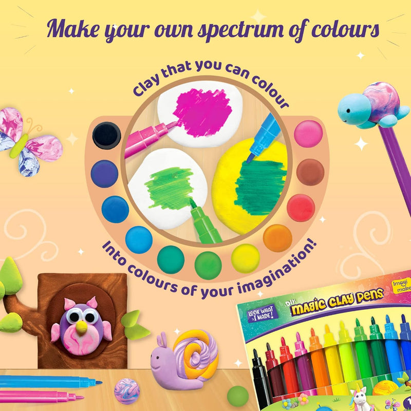 Imagimake Magic Clay Marbling Animals Craft Kit