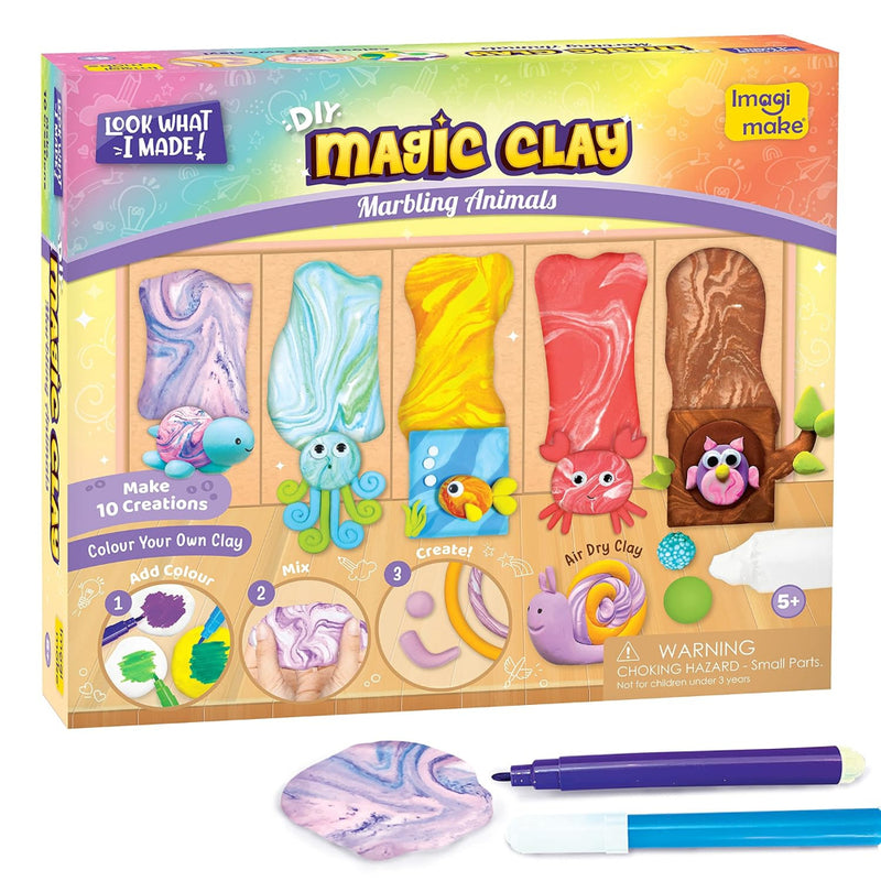 Imagimake Magic Clay Marbling Animals Craft Kit