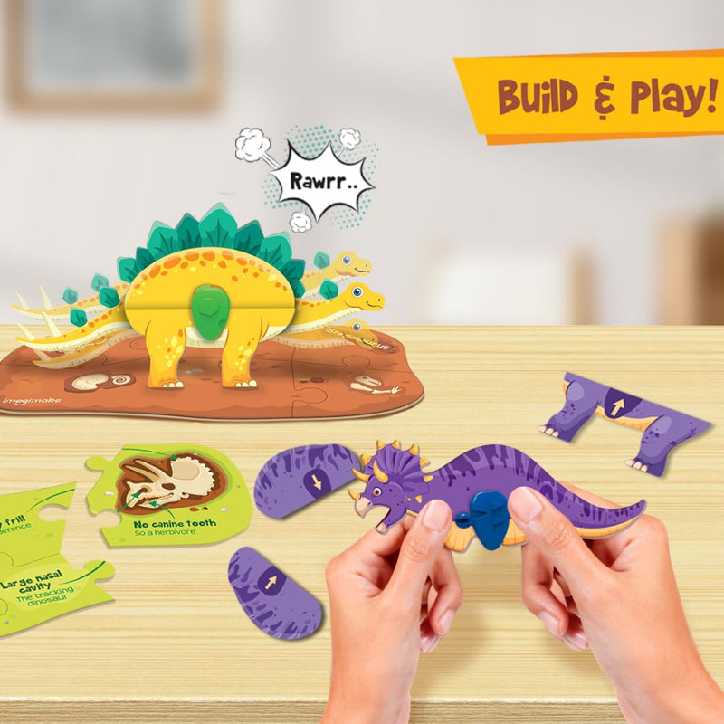 Imagimake Mapology Glow in The Dark Dinosaur Figure Set & Egg