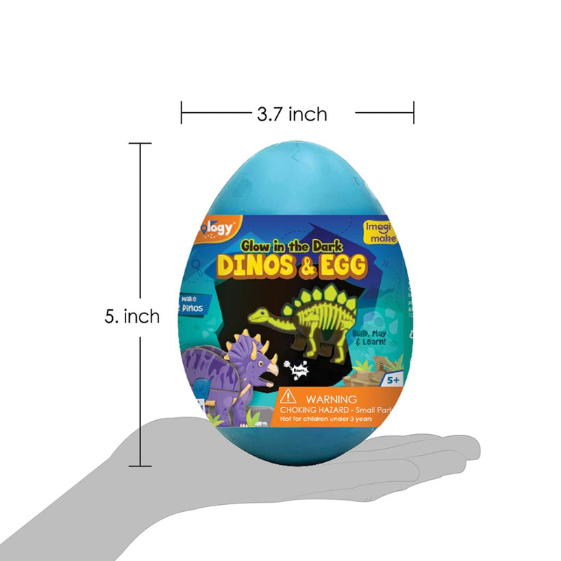 Imagimake Mapology Glow in The Dark Dinosaur Figure Set & Egg