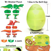 Imagimake Mapology Glow in The Dark Dinosaur Figure Set & Egg