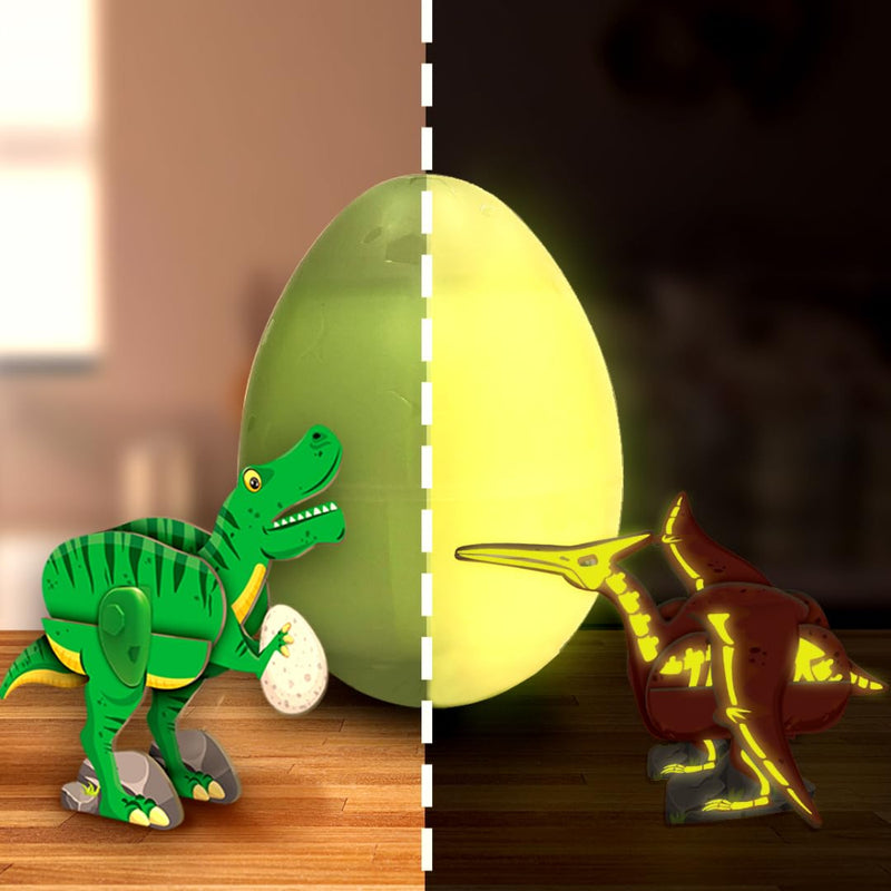 Imagimake Mapology Glow in The Dark Dinosaur Figure Set & Egg