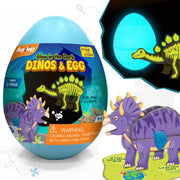 Imagimake Mapology Glow in The Dark Dinosaur Figure Set & Egg