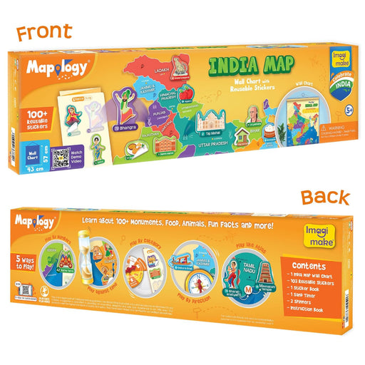 Imagimake Mapology India Map with Reusable Stickers-Learning & Education-Imagimake-Toycra