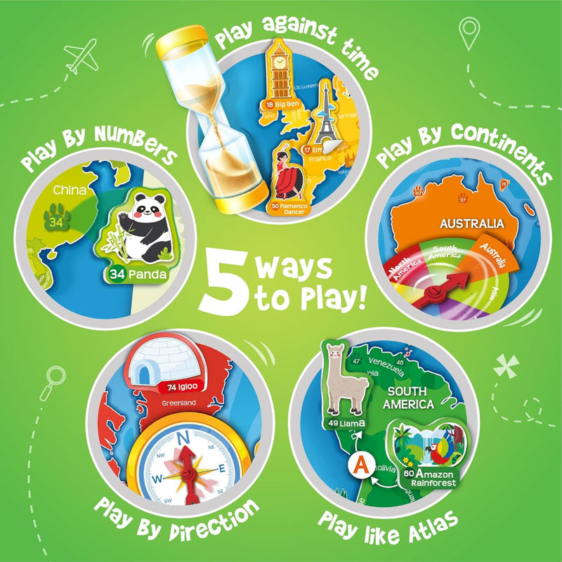 Imagimake Mapology World Map with Reusable Stickers