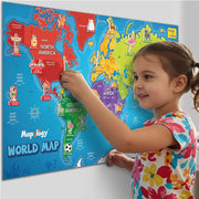Imagimake Mapology World Map with Reusable Stickers