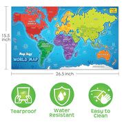 Imagimake Mapology World Map with Reusable Stickers