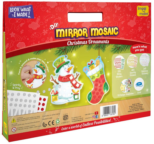 Imagimake Mirror Mosaic : Christmas Ornaments-Arts & Crafts-Imagimake-Toycra